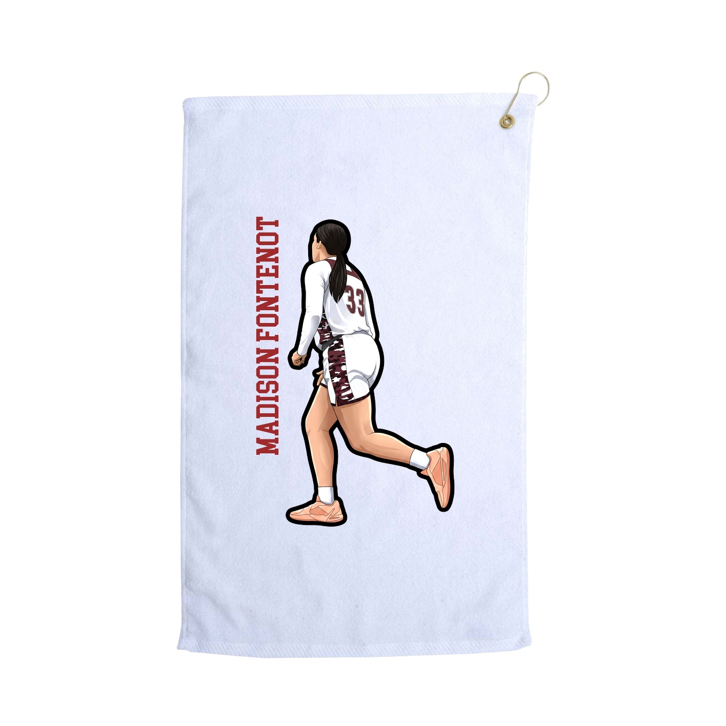 Golf Towel — Name Vertical in White