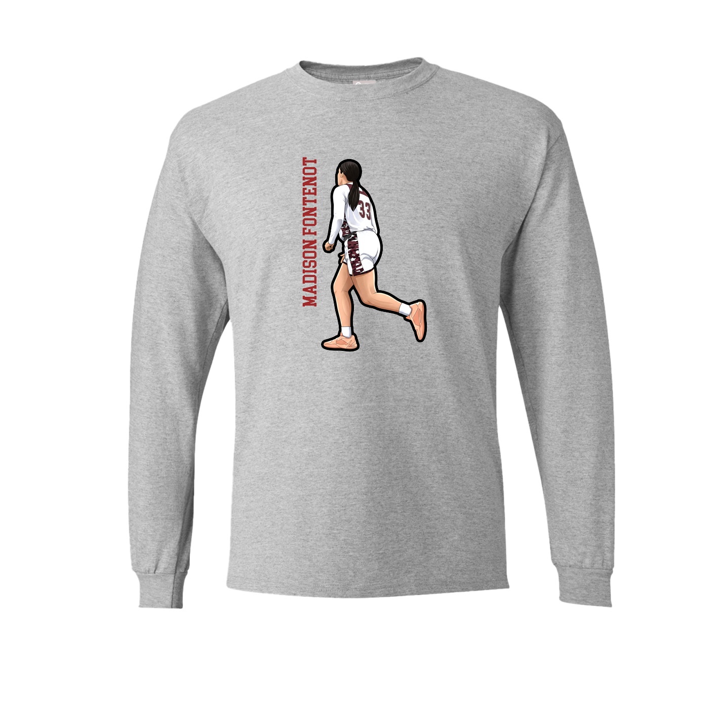 Long Sleeve Tee — Name Vertical in Grey