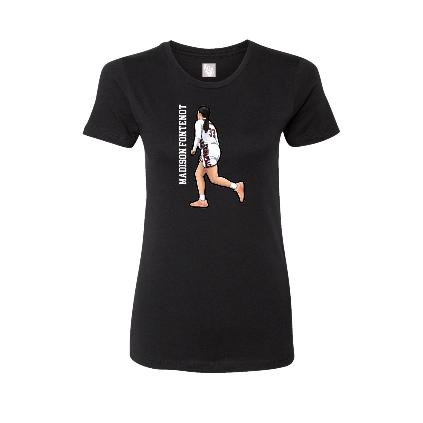 Womens Tee — Name Vertical in Black
