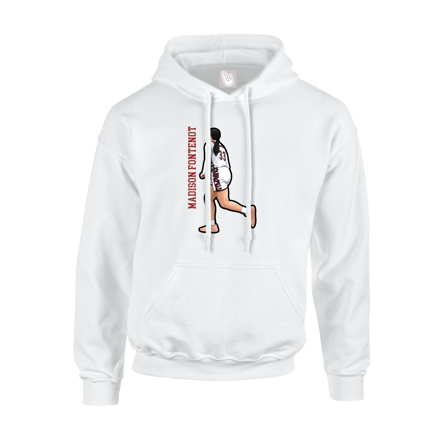 Youth Hoodie — Name Vertical in White