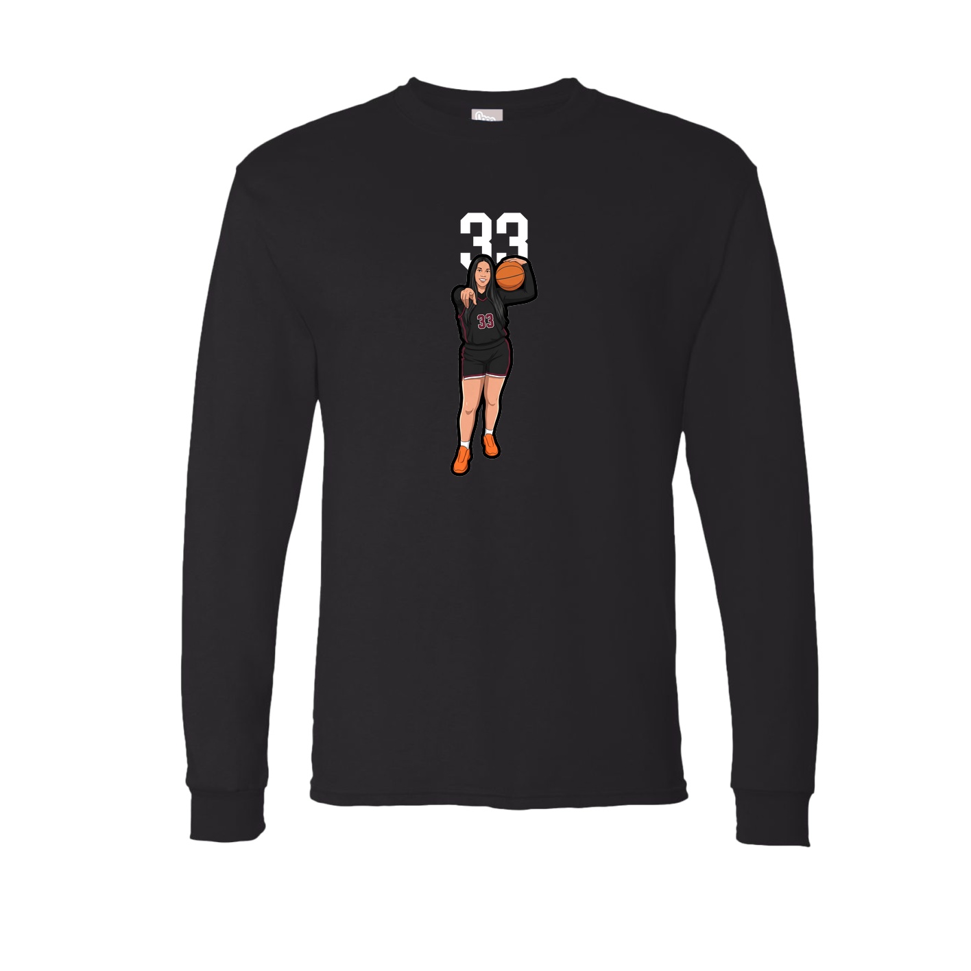 Long Sleeve Tee — Number Top in Black