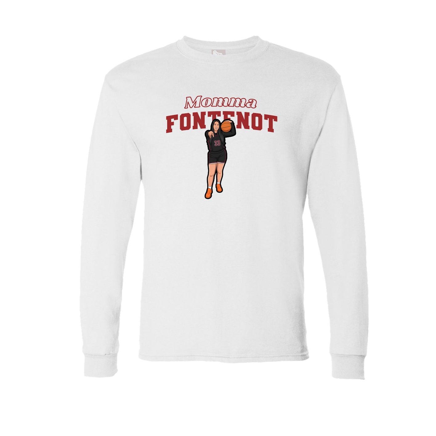 Long Sleeve Tee — Mothers Day Block in White