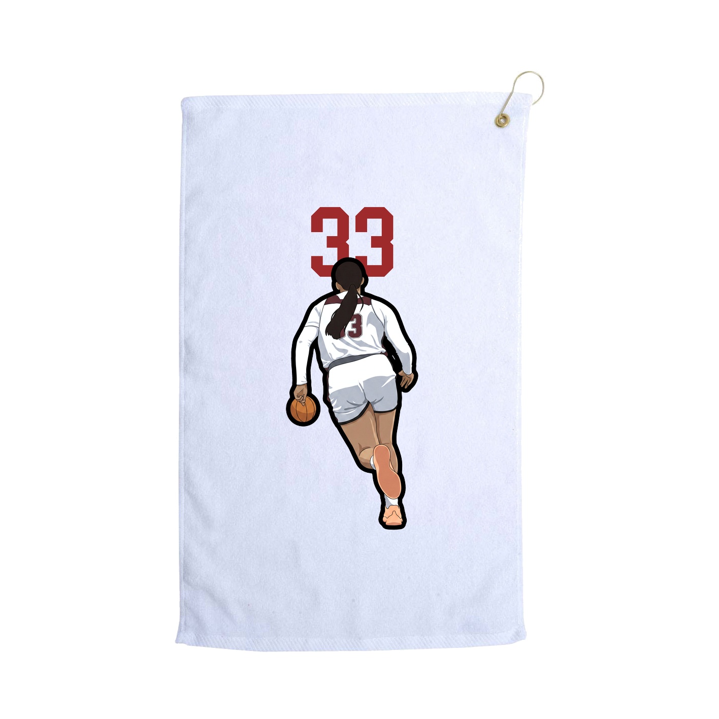 Golf Towel — Number Top in White