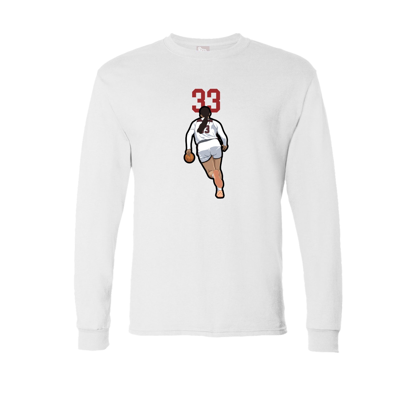 Long Sleeve Tee — Number Top in White