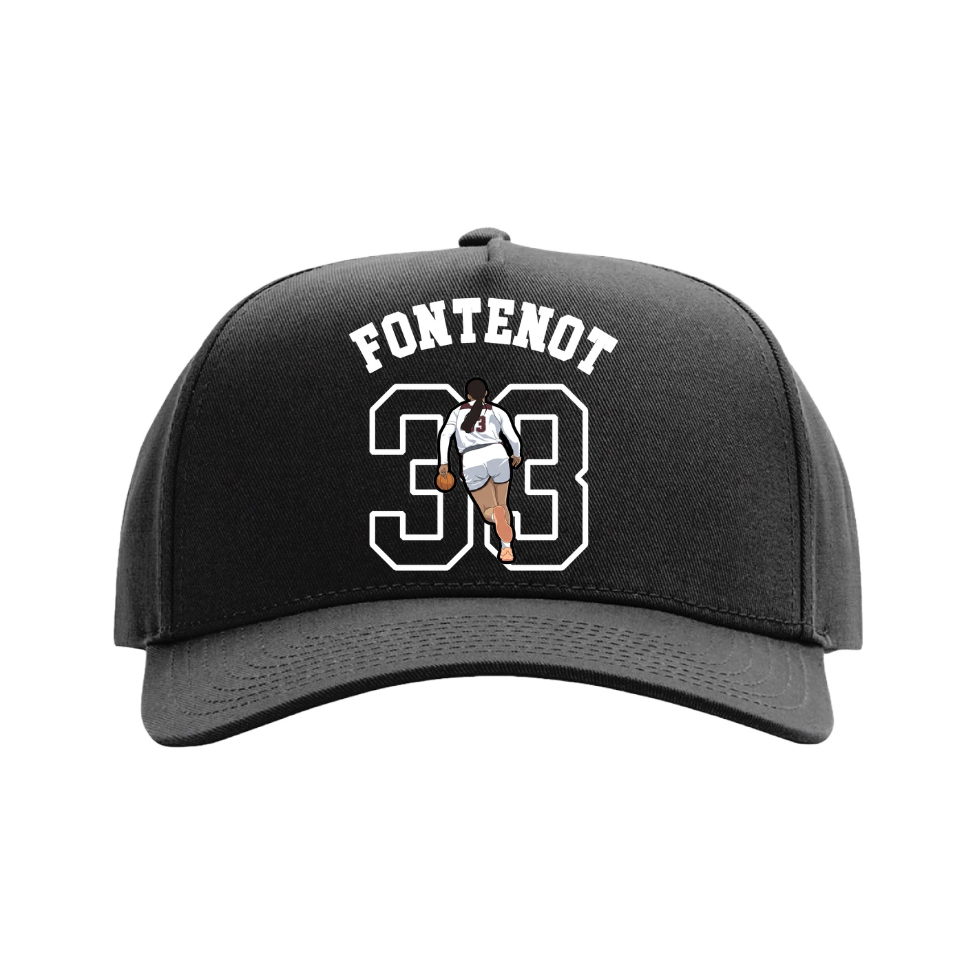 Full Fabric Five-Panel Champ Cap — Shirsey Arch in Black