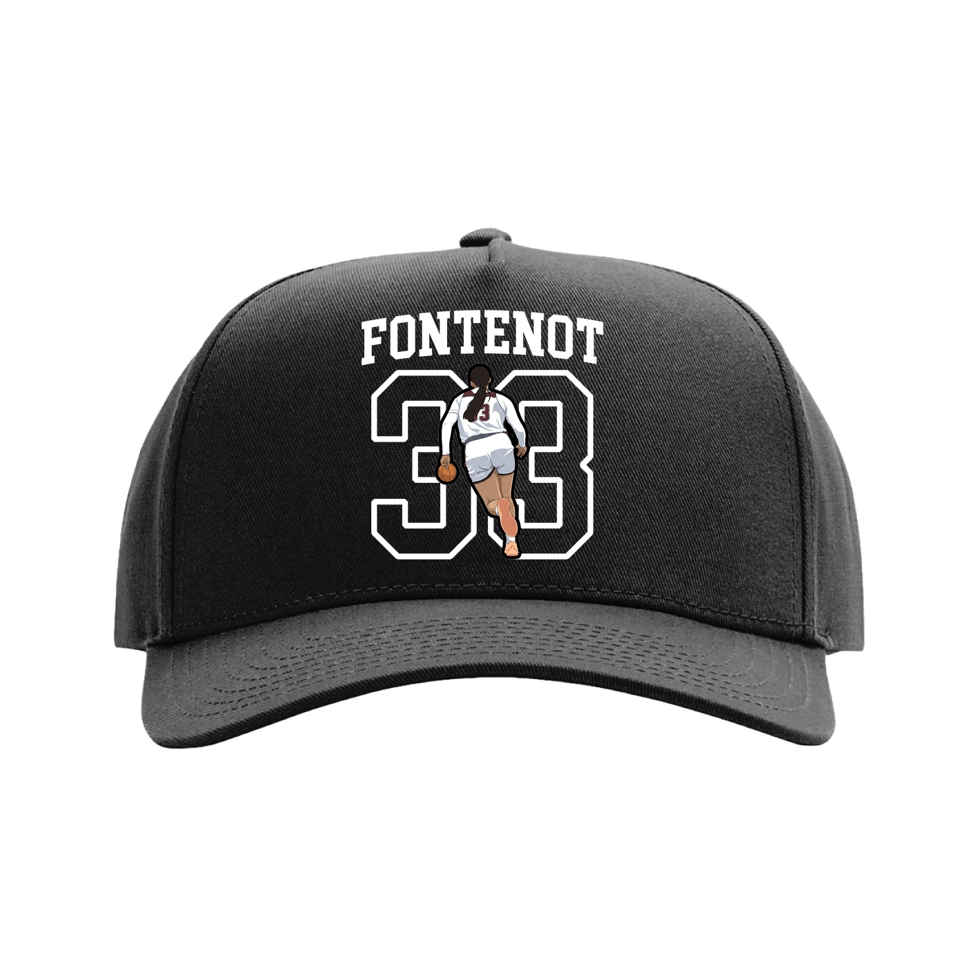 Full Fabric Five-Panel Champ Cap — Shirsey in Black