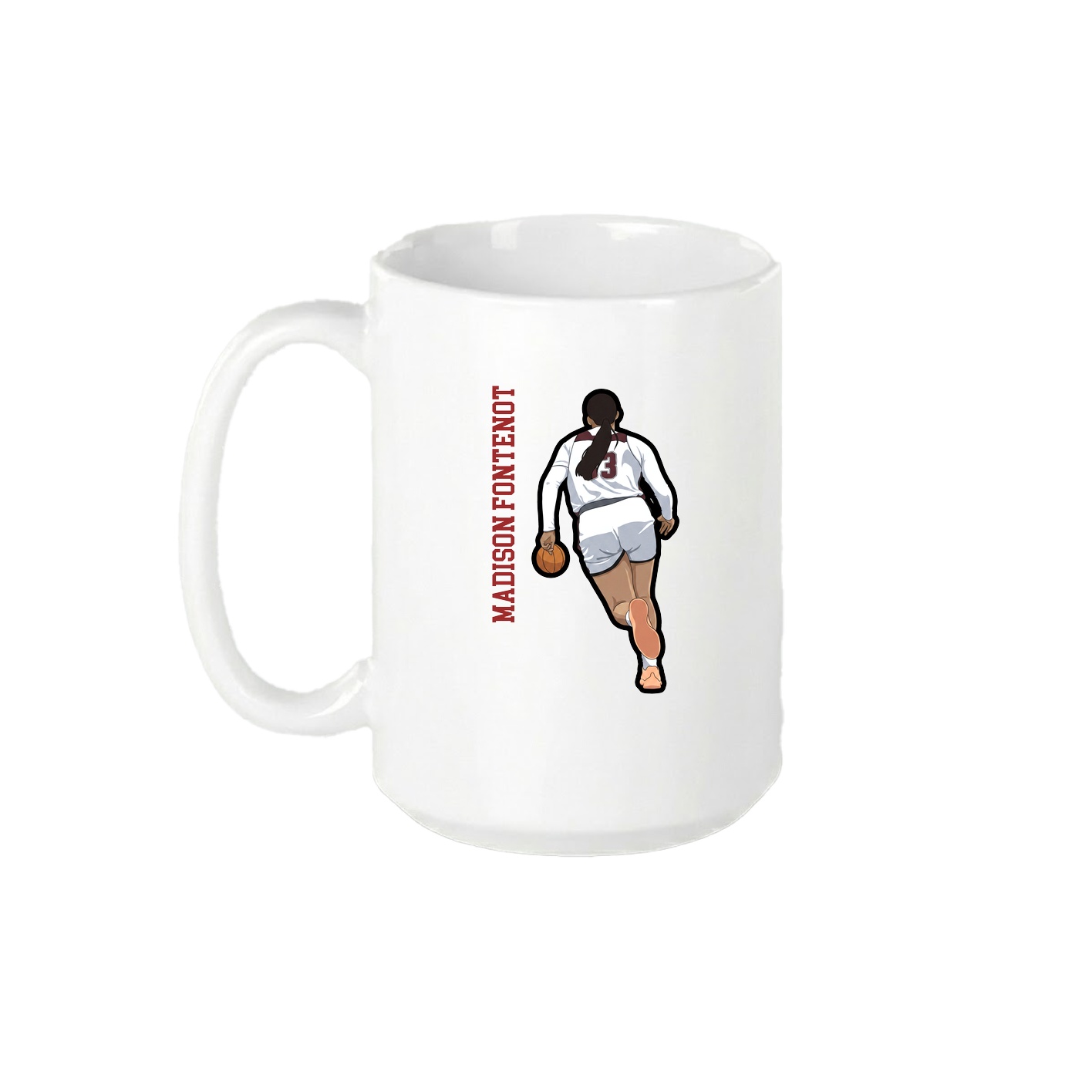 15oz Coffee Mug — Name Vertical in White