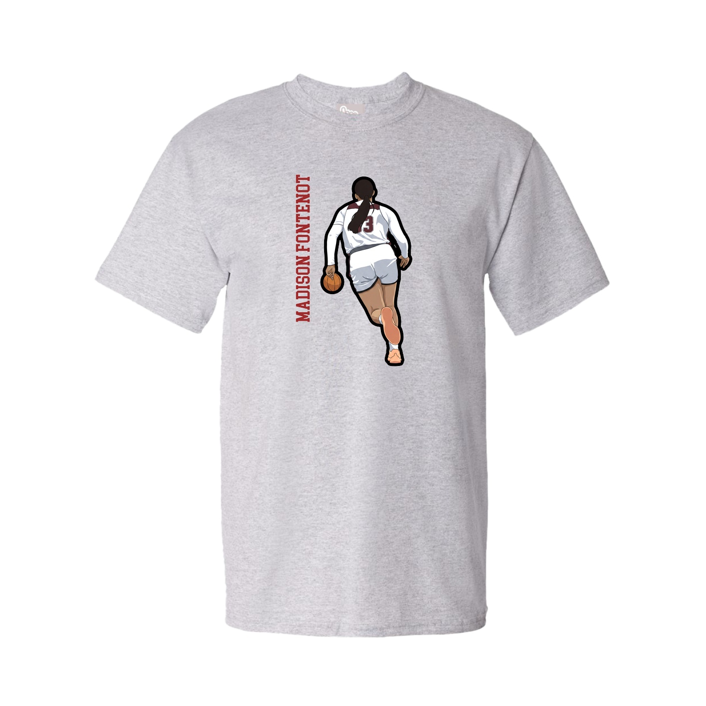 Youth Tee — Name Vertical in Grey