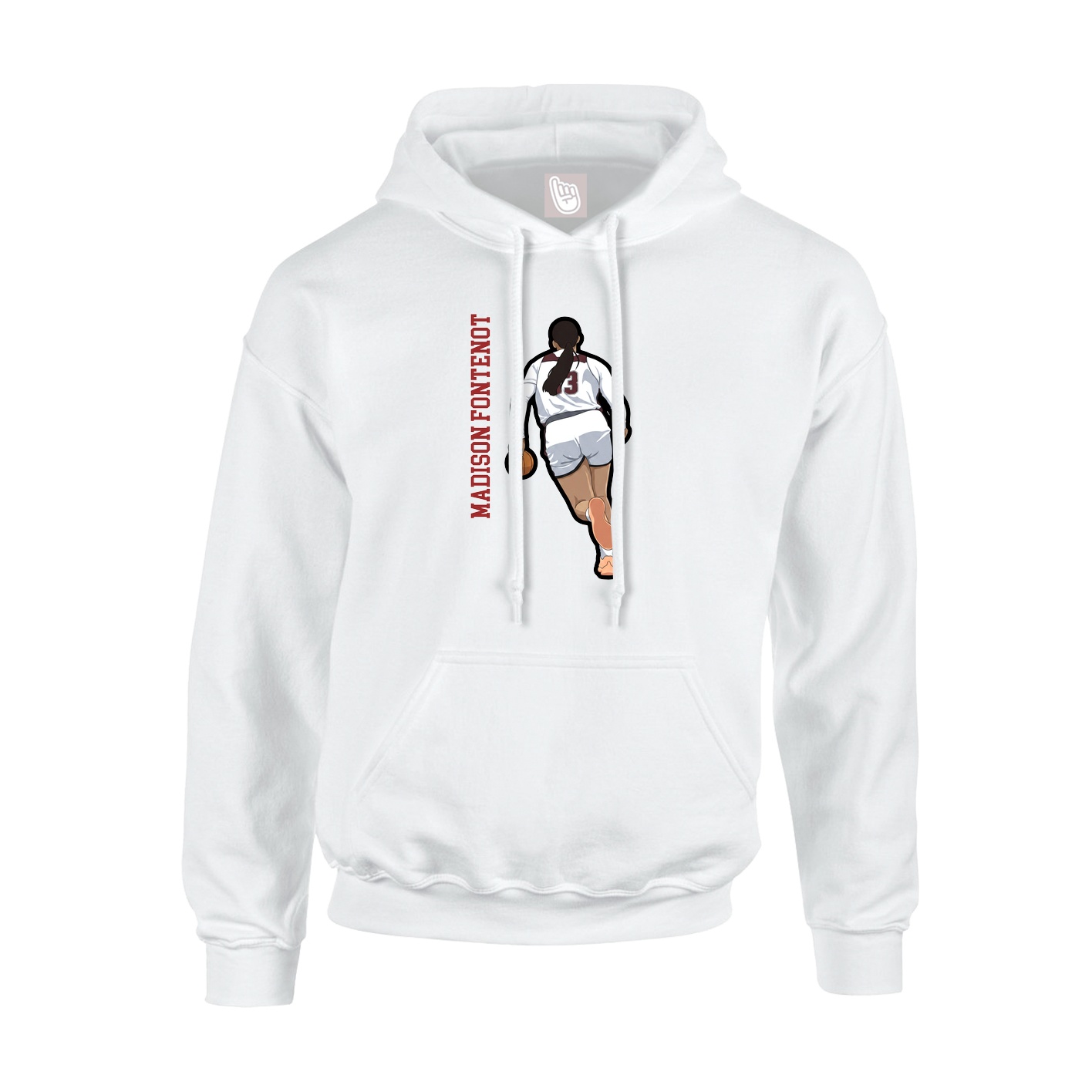 Youth Hoodie — Name Vertical in White