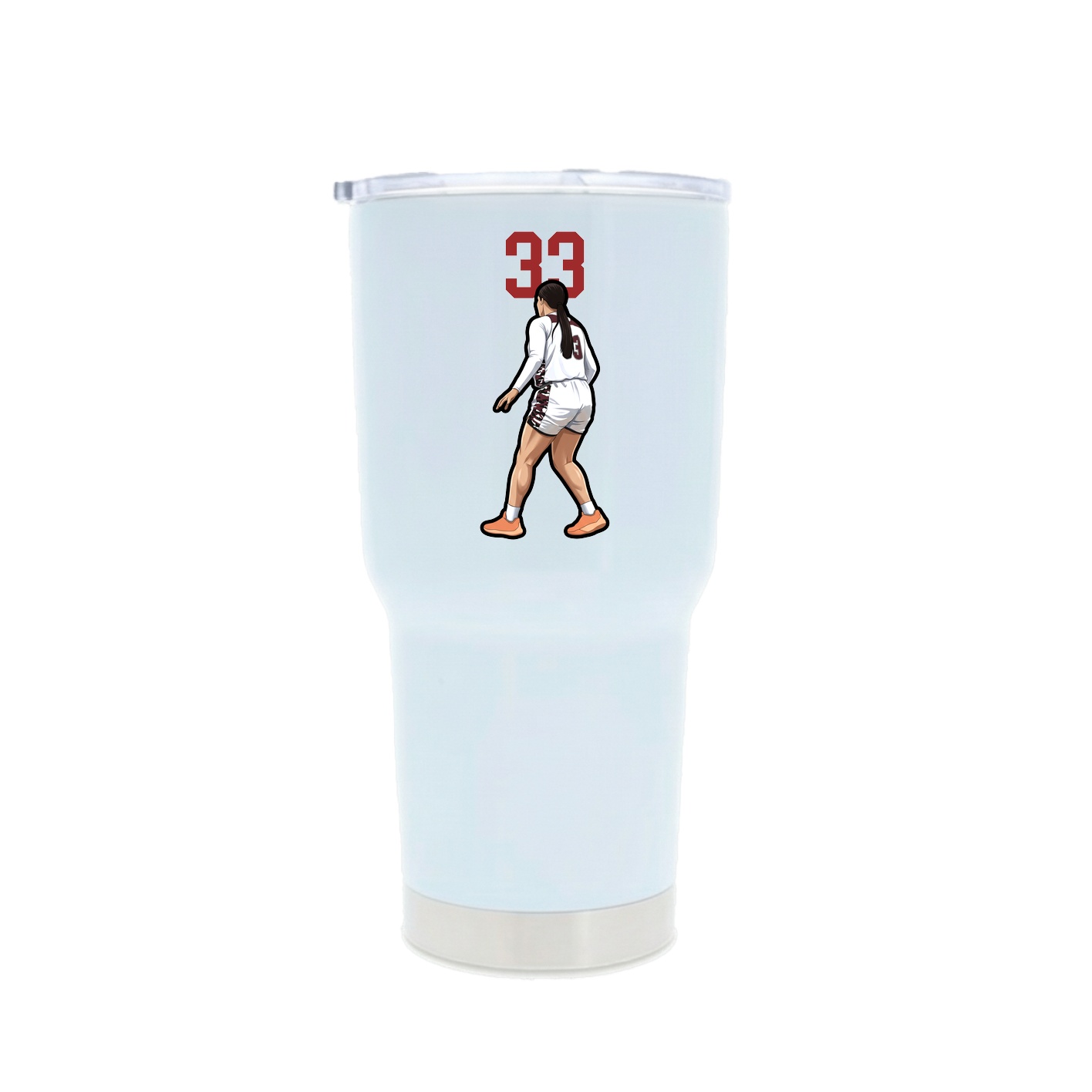 30oz Stainless Steel Tumbler — Number Top in White