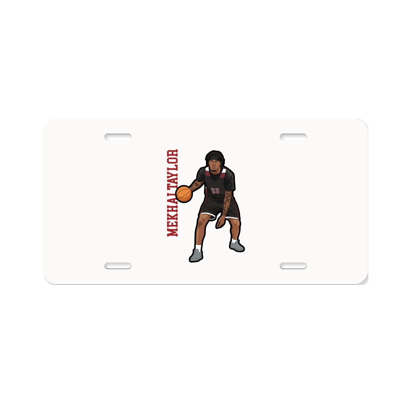 License Plate — Name Vertical in Classic