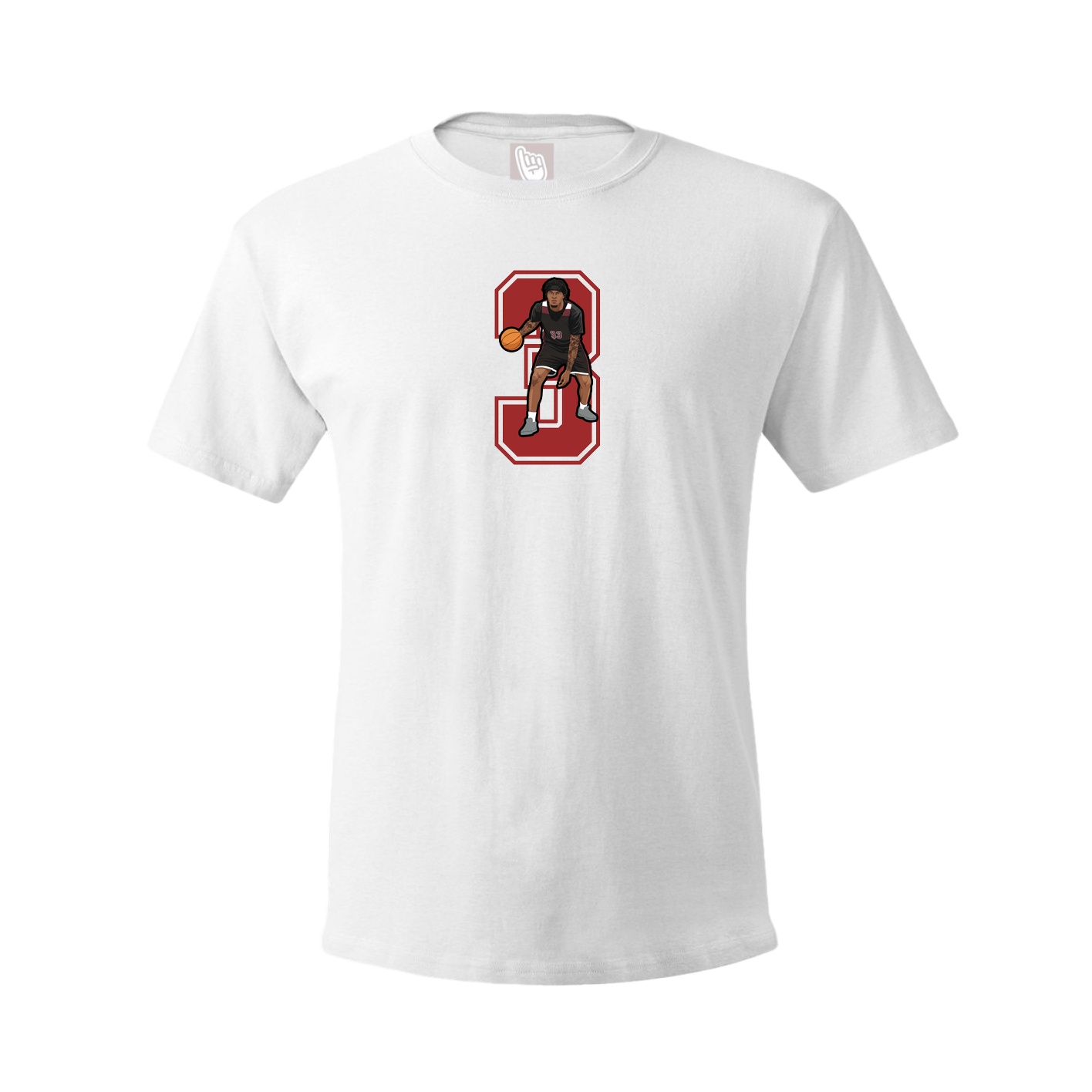 Youth Tee — Number in White