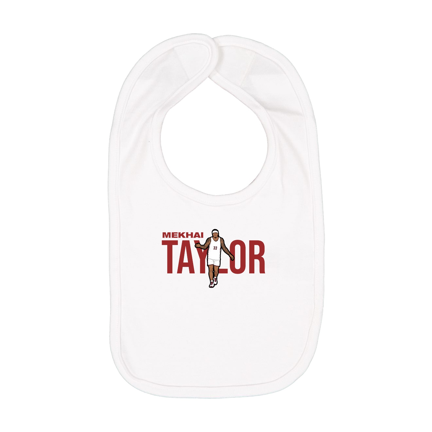 Infant Bib — Player Name in White