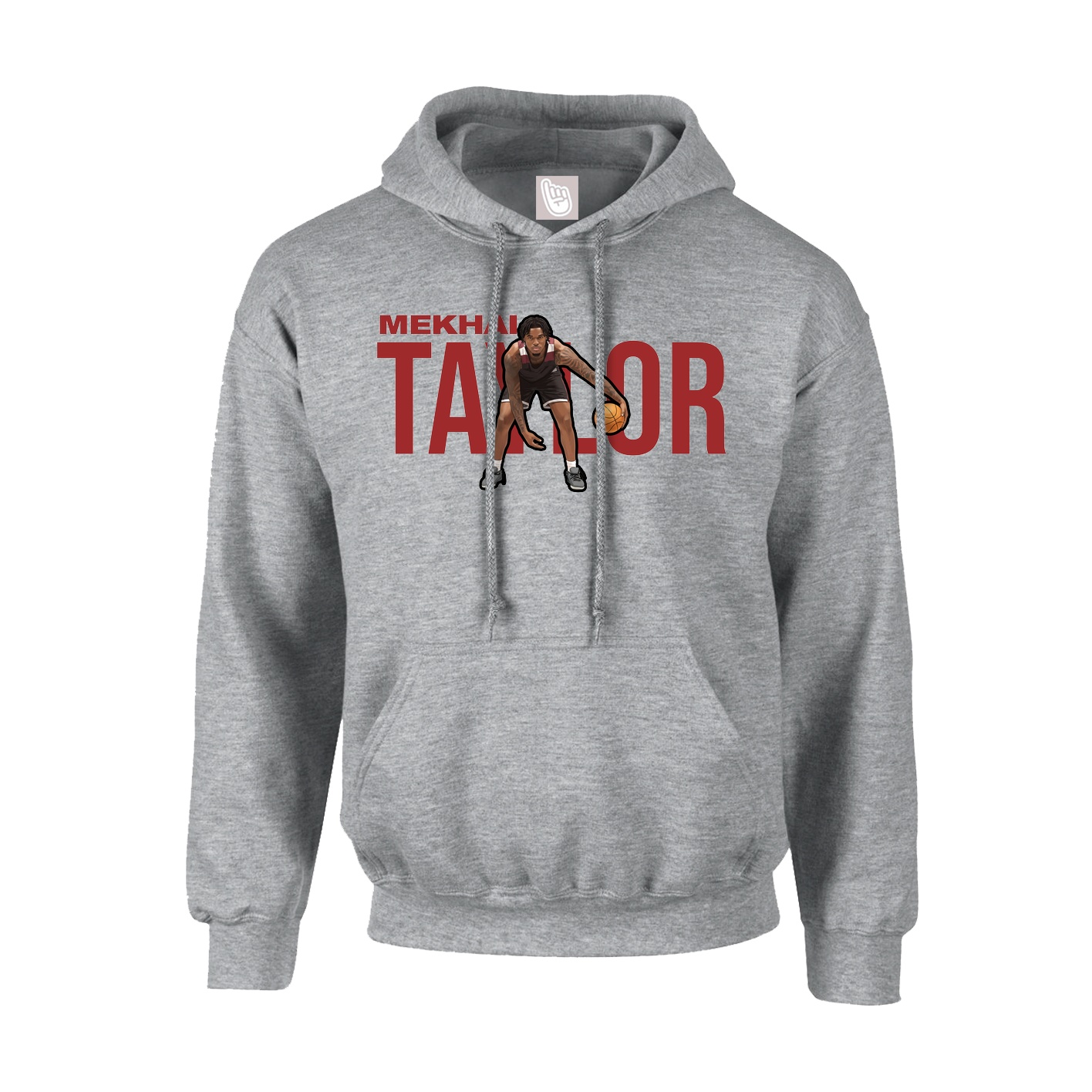 Youth Hoodie — Player Name in Grey