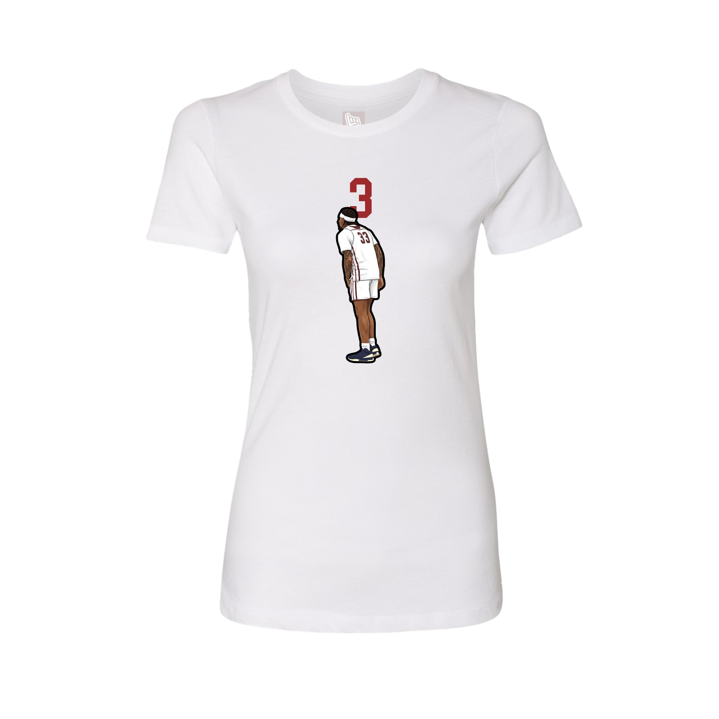 Womens Tee — Number Top in White