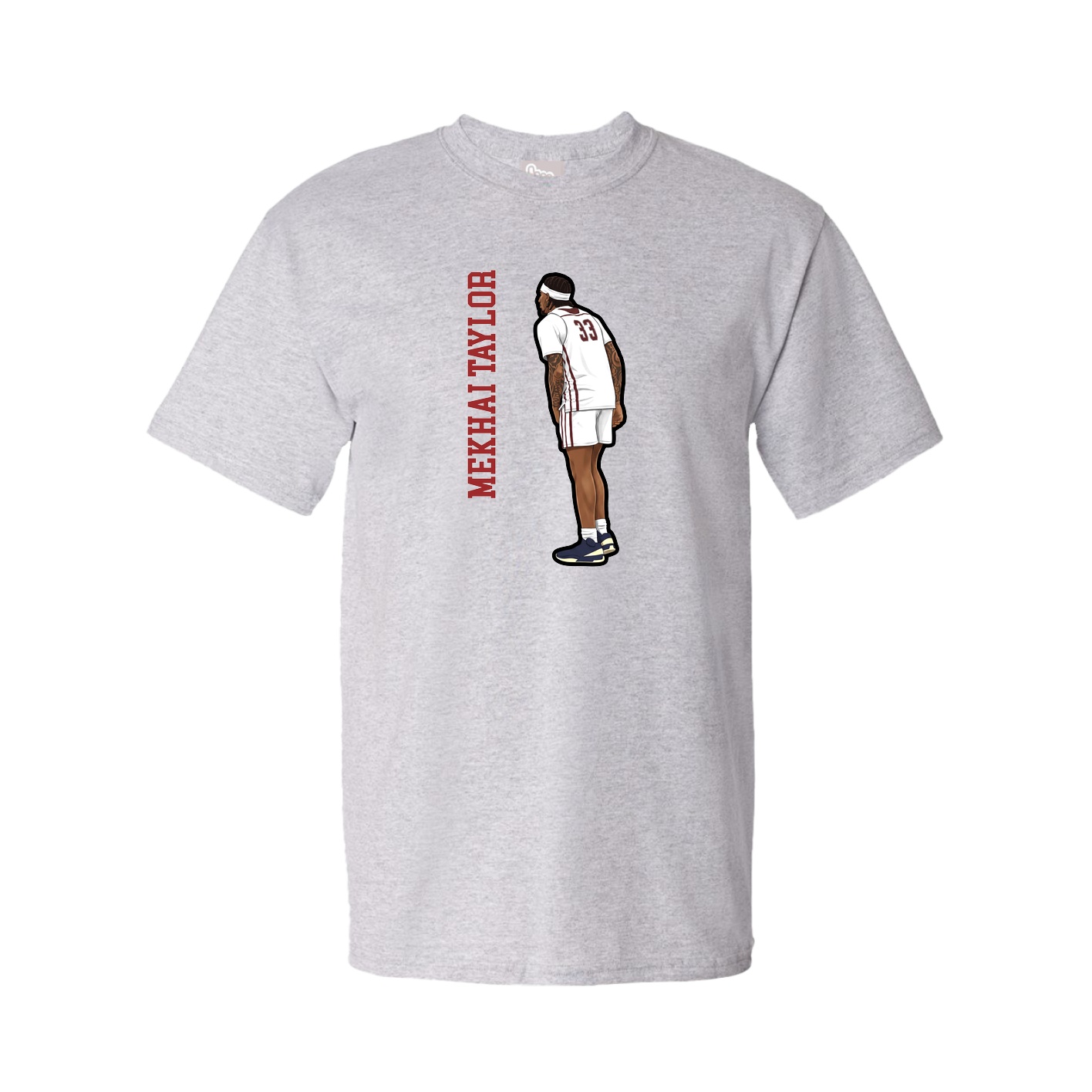 Tee — Name Vertical in Grey