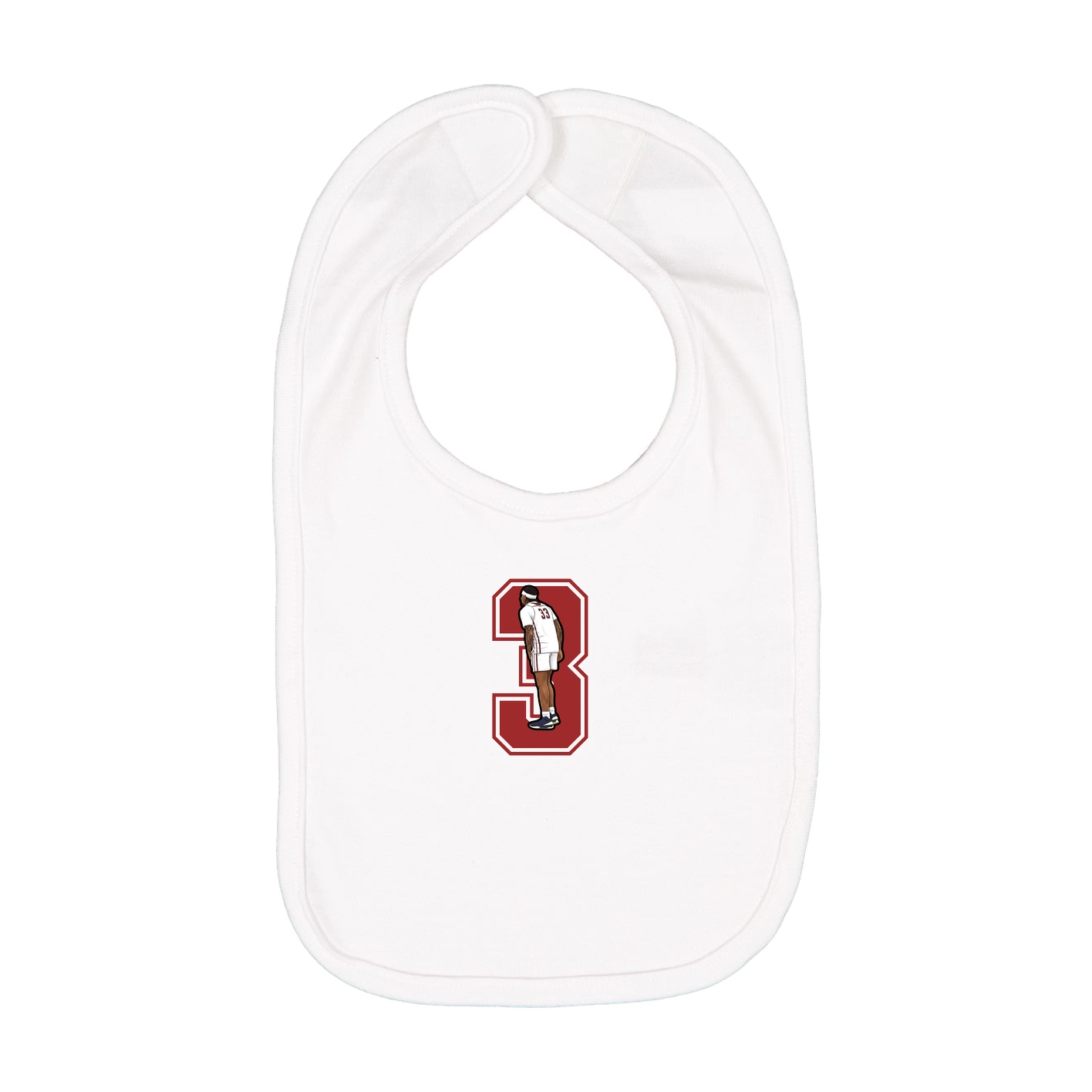 Infant Bib — Number in White