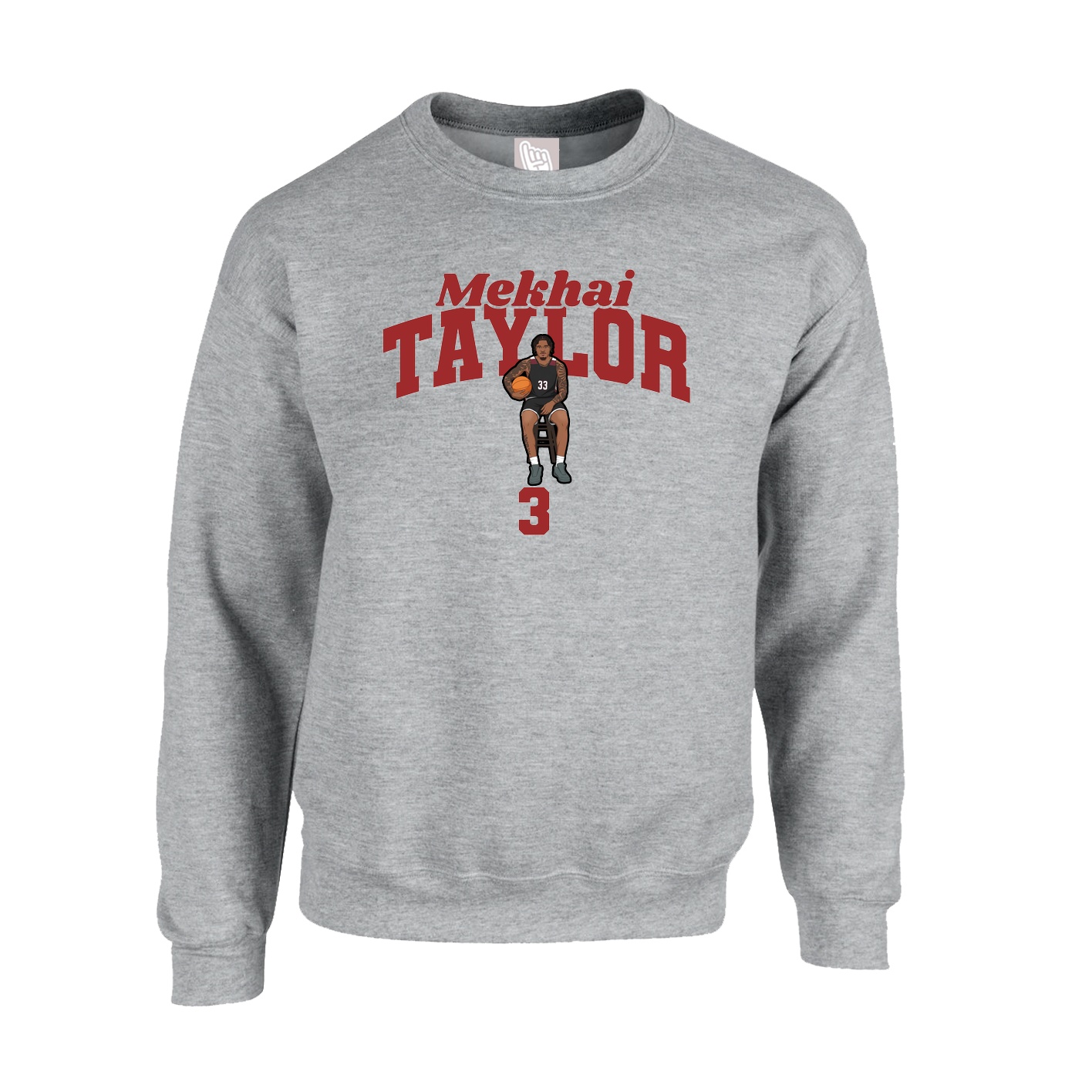Fleece Crew — Signature Arch in Grey