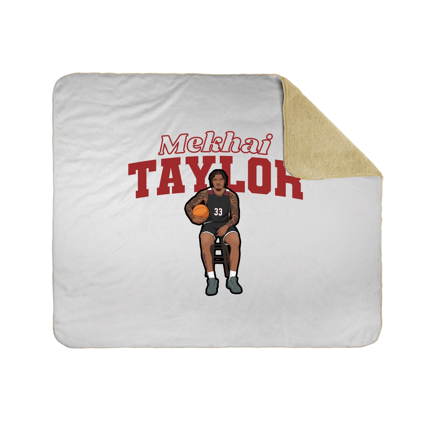 Throw Blanket — Name Arch in White