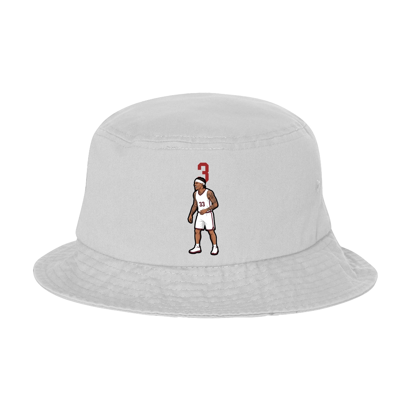 Bucket Cap — Number Top in White