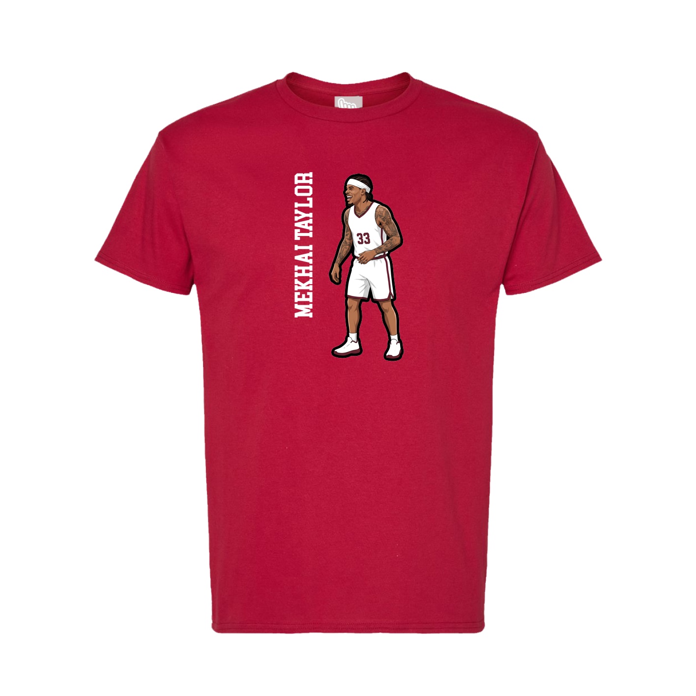 Tee — Name Vertical in Crimson
