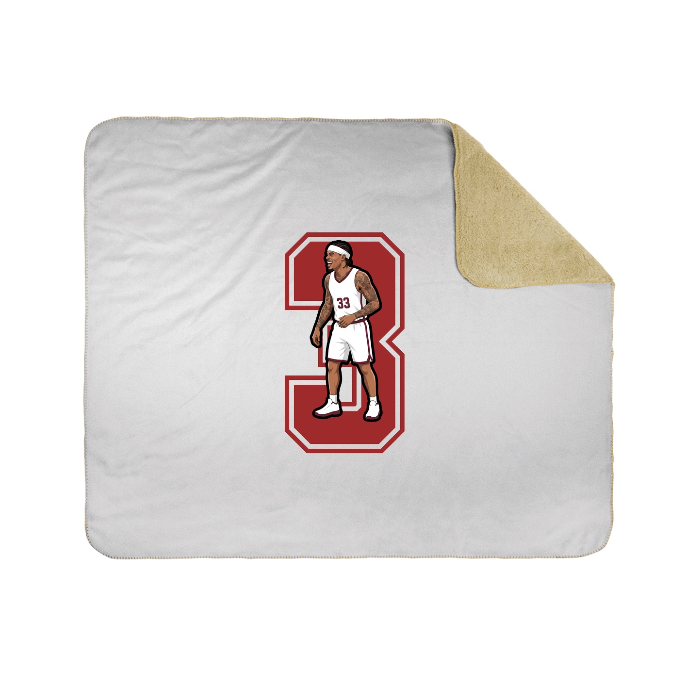Throw Blanket — Number in White