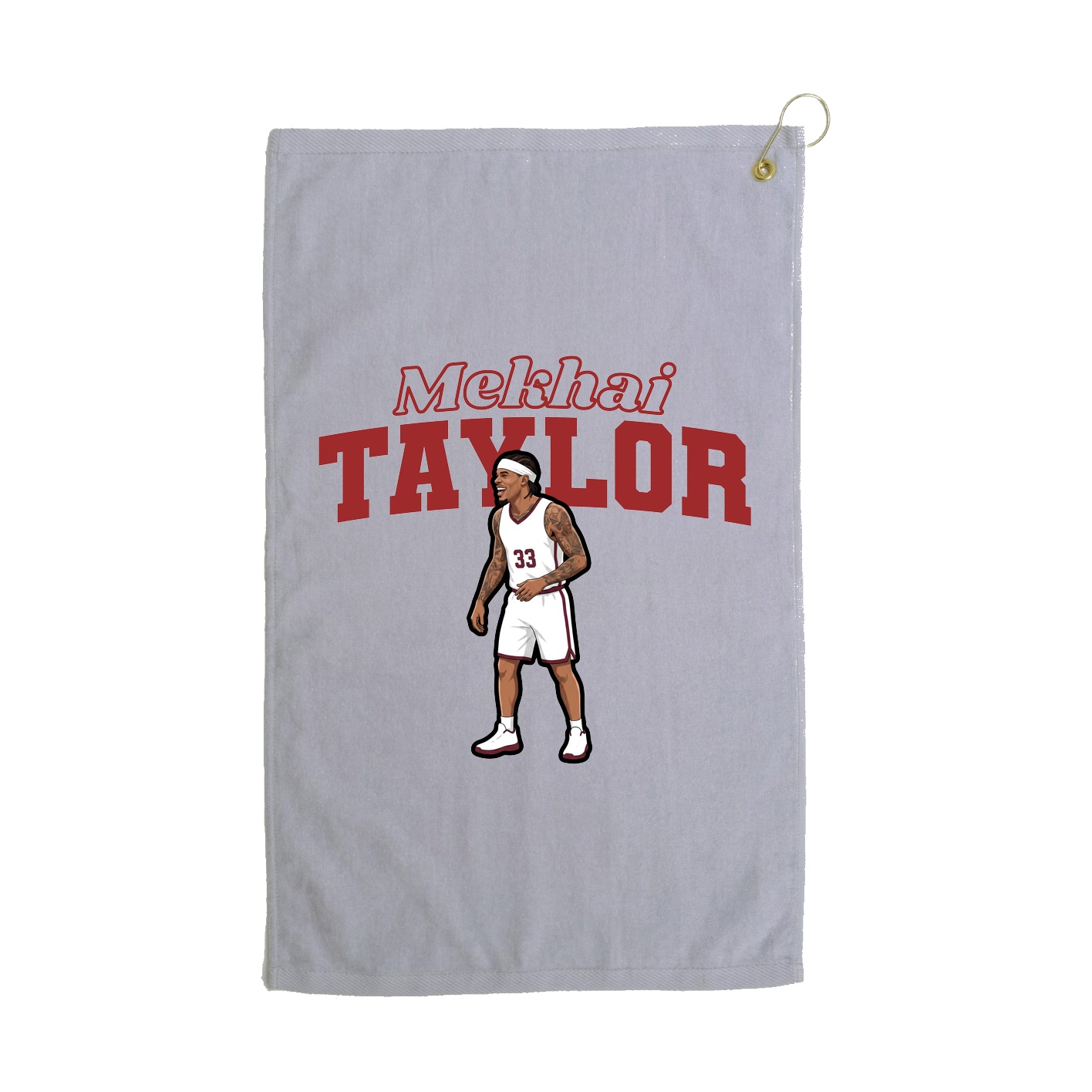Golf Towel — Name Arch in Grey