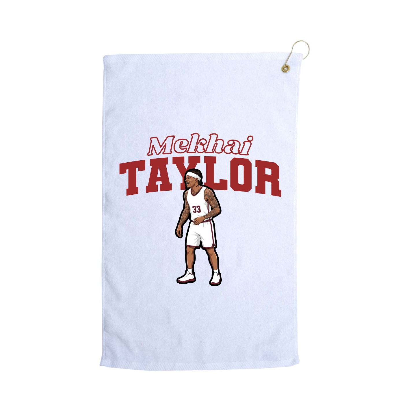 Golf Towel — Name Arch in White