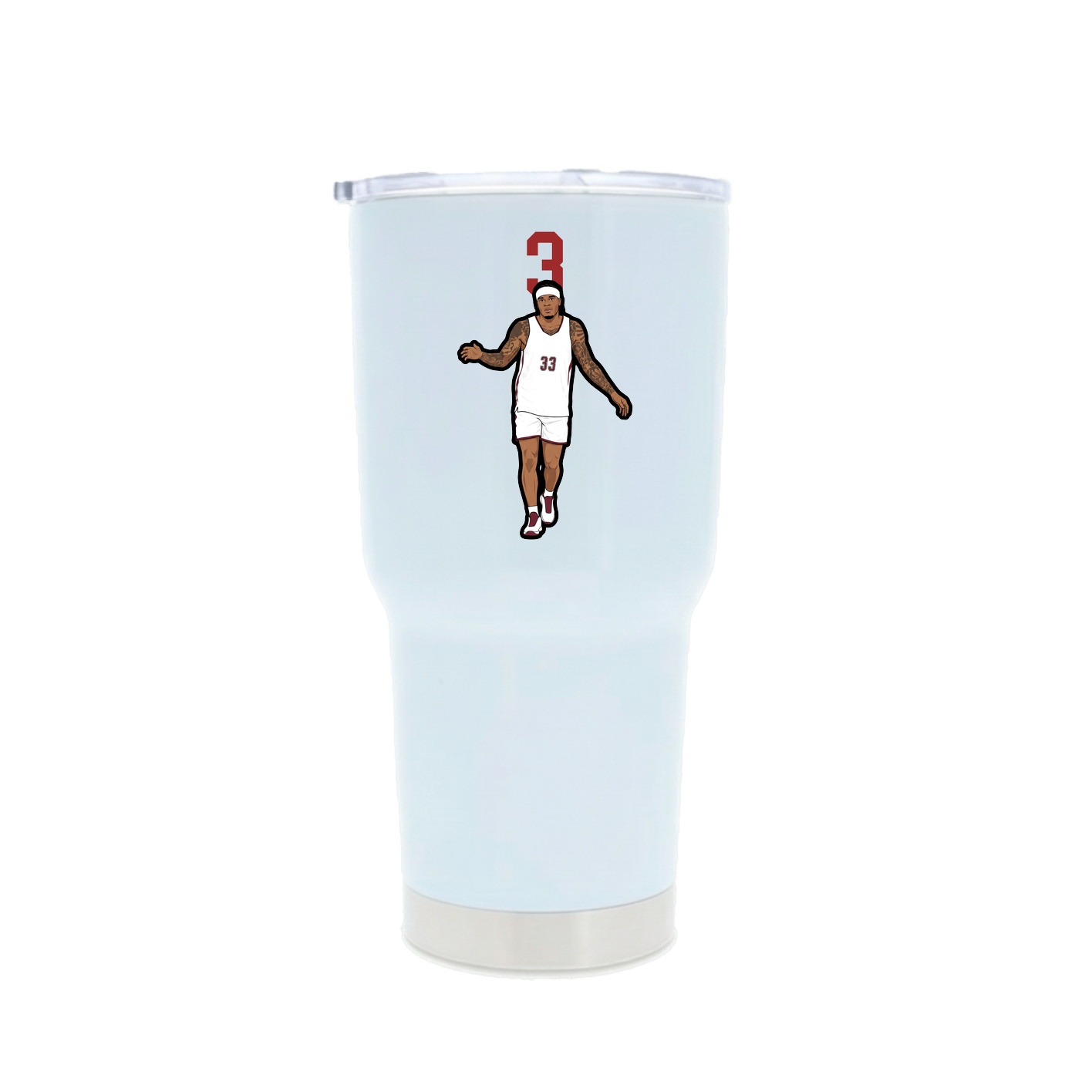 30oz Stainless Steel Tumbler — Number Top in White