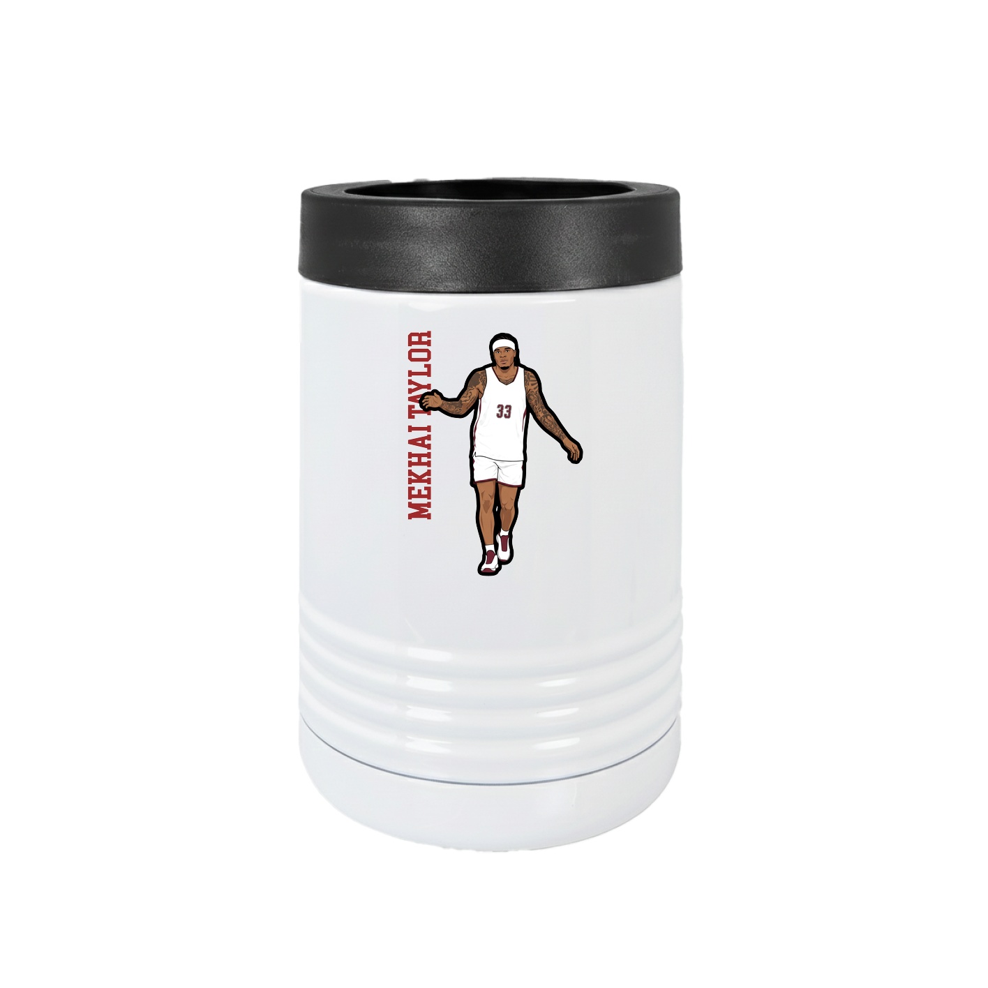 Beverage Holder — Name Vertical in White