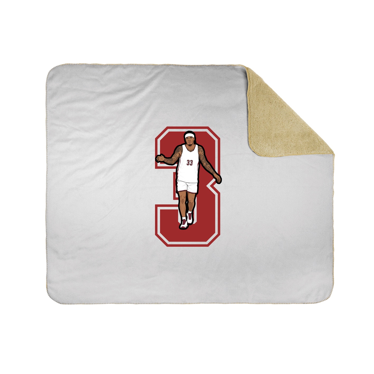 Throw Blanket — Number in White
