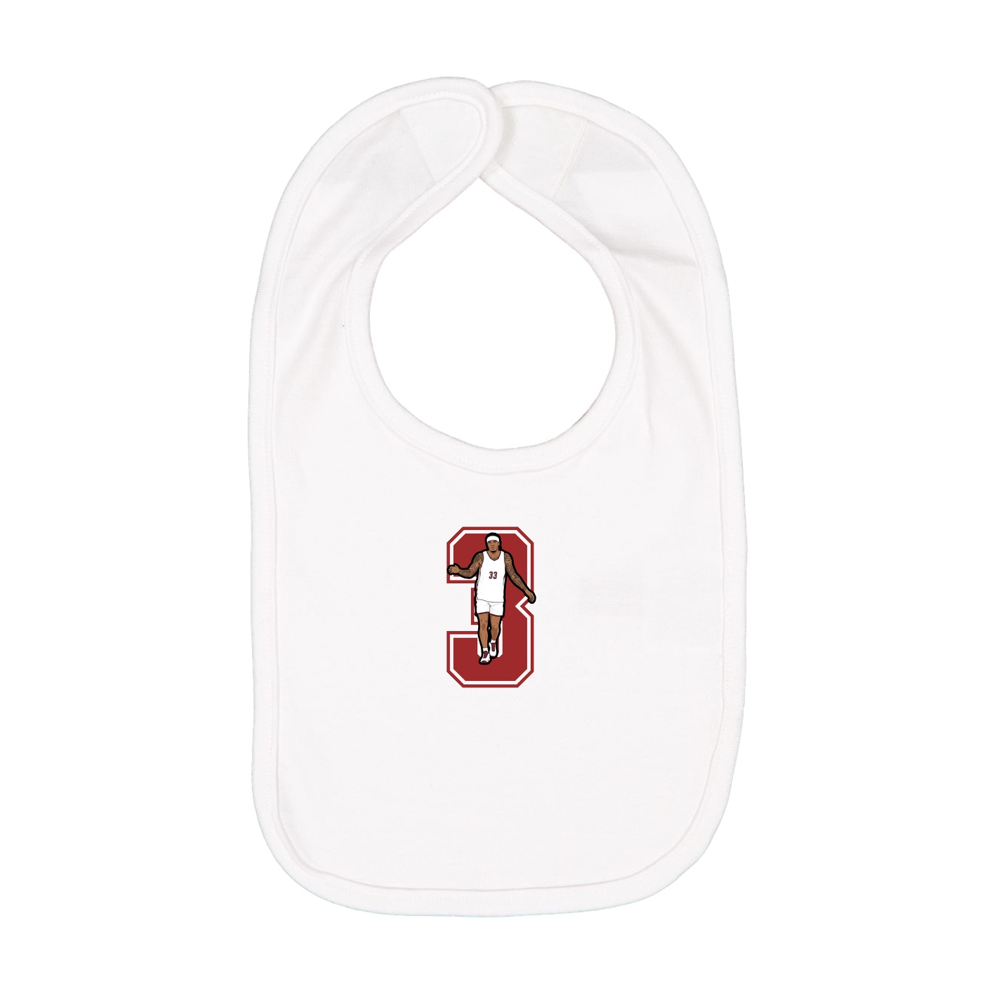 Infant Bib — Number in White