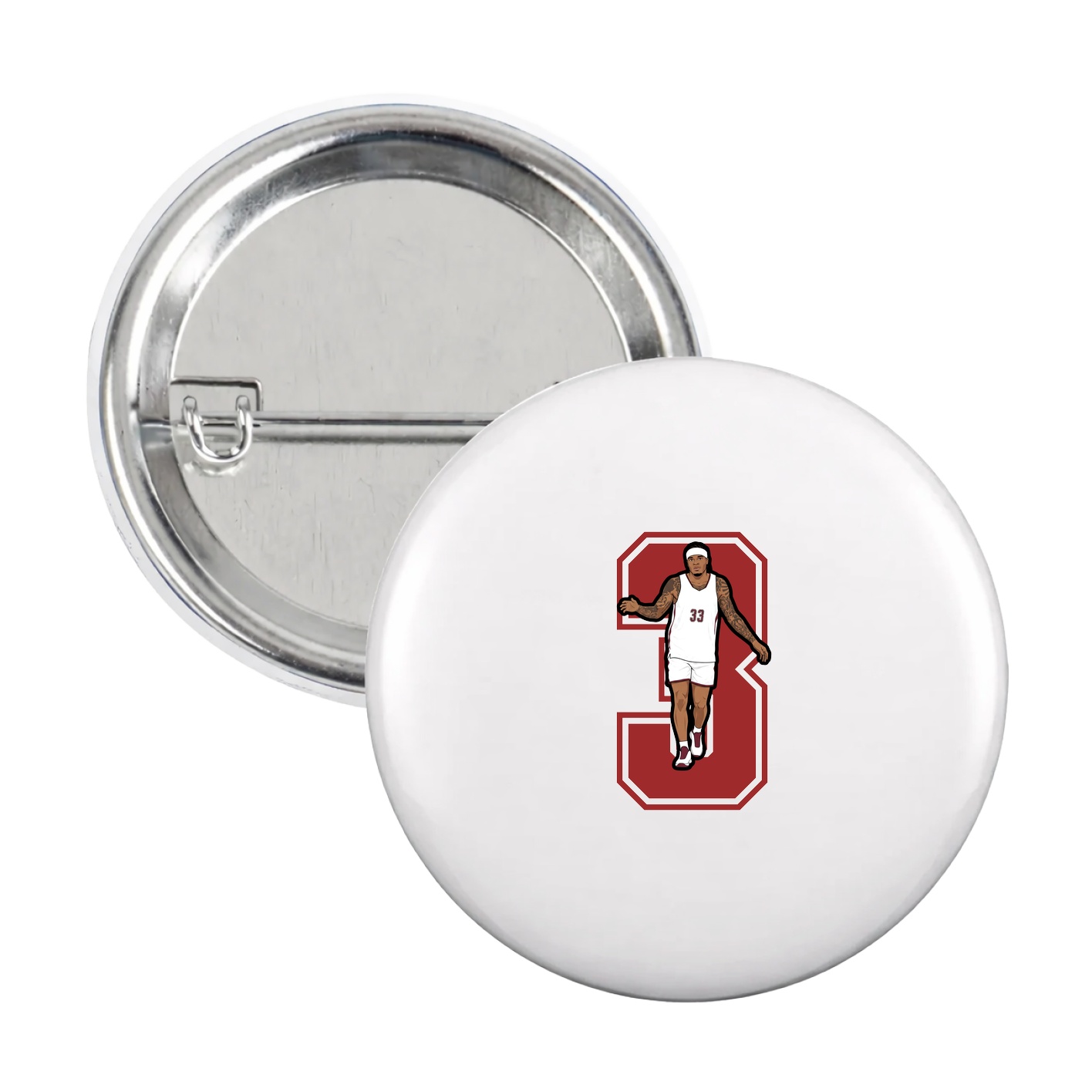 Game Day Button — Number in White