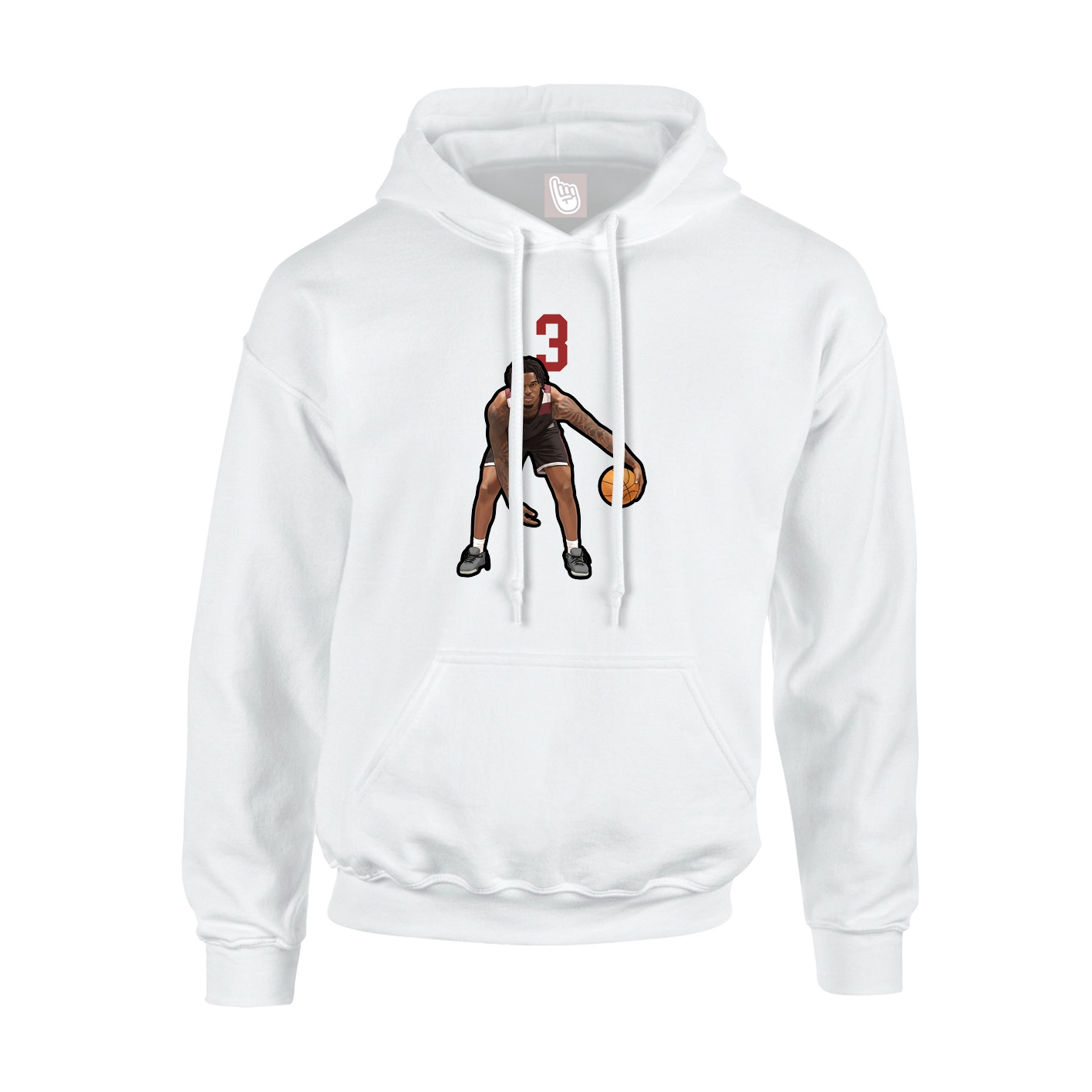 Youth Hoodie — Number Top in White