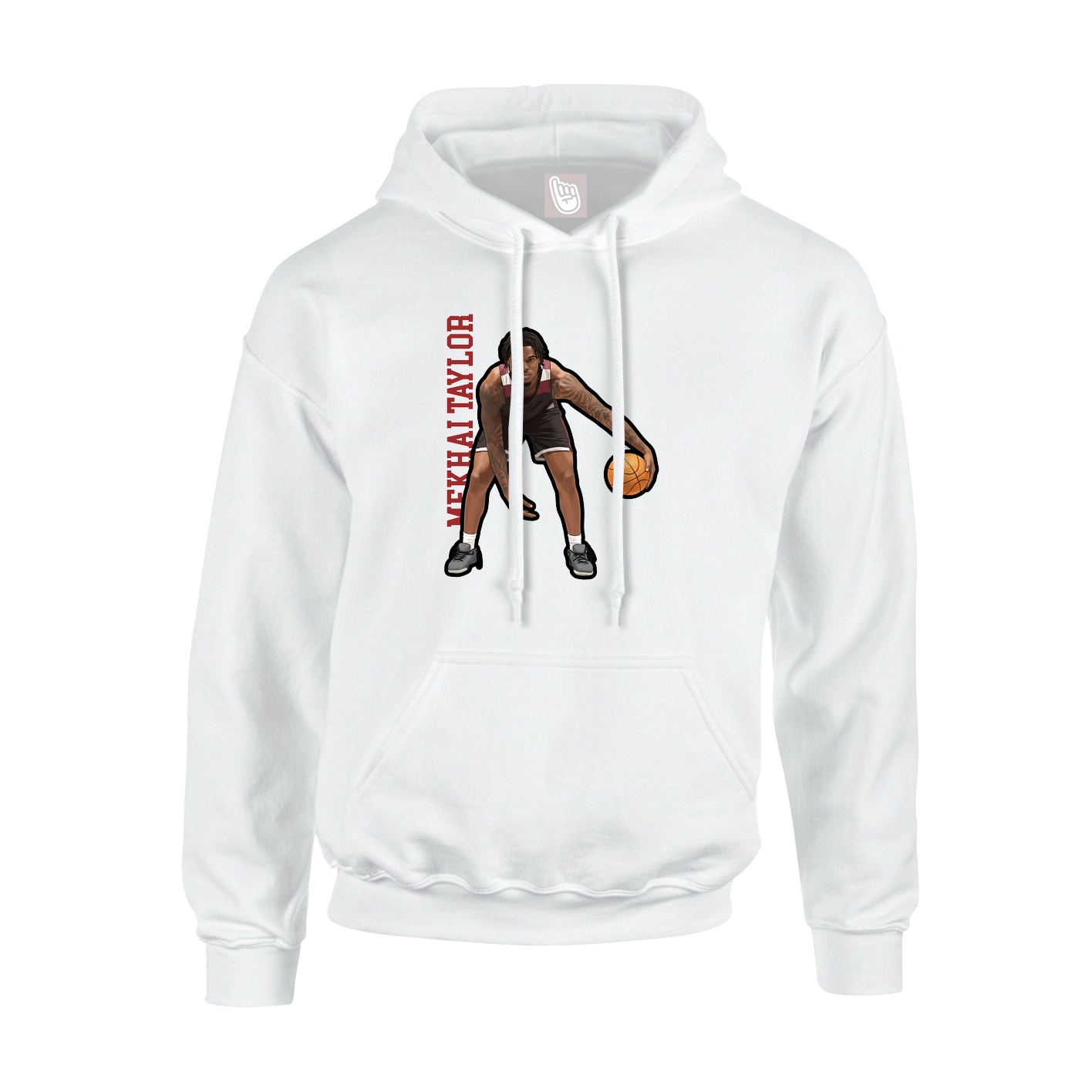 Youth Hoodie — Name Vertical in White