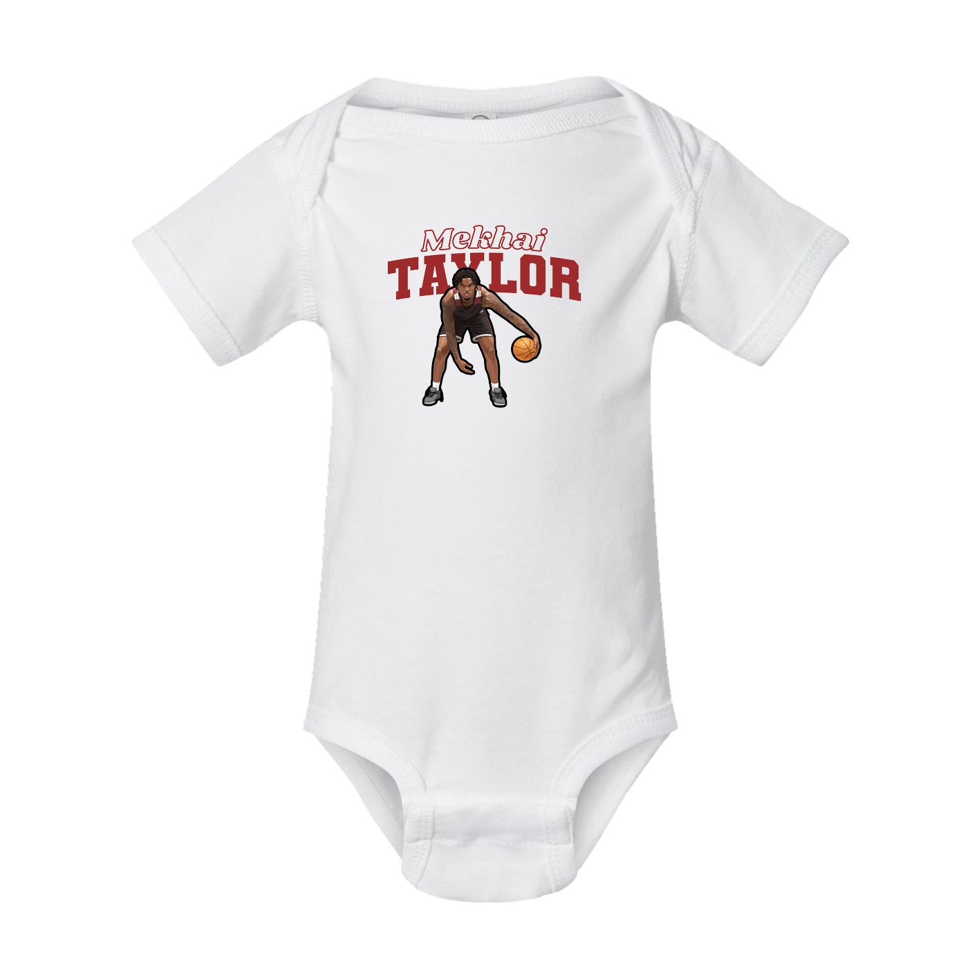 Baby Onesie — Name Arch in White