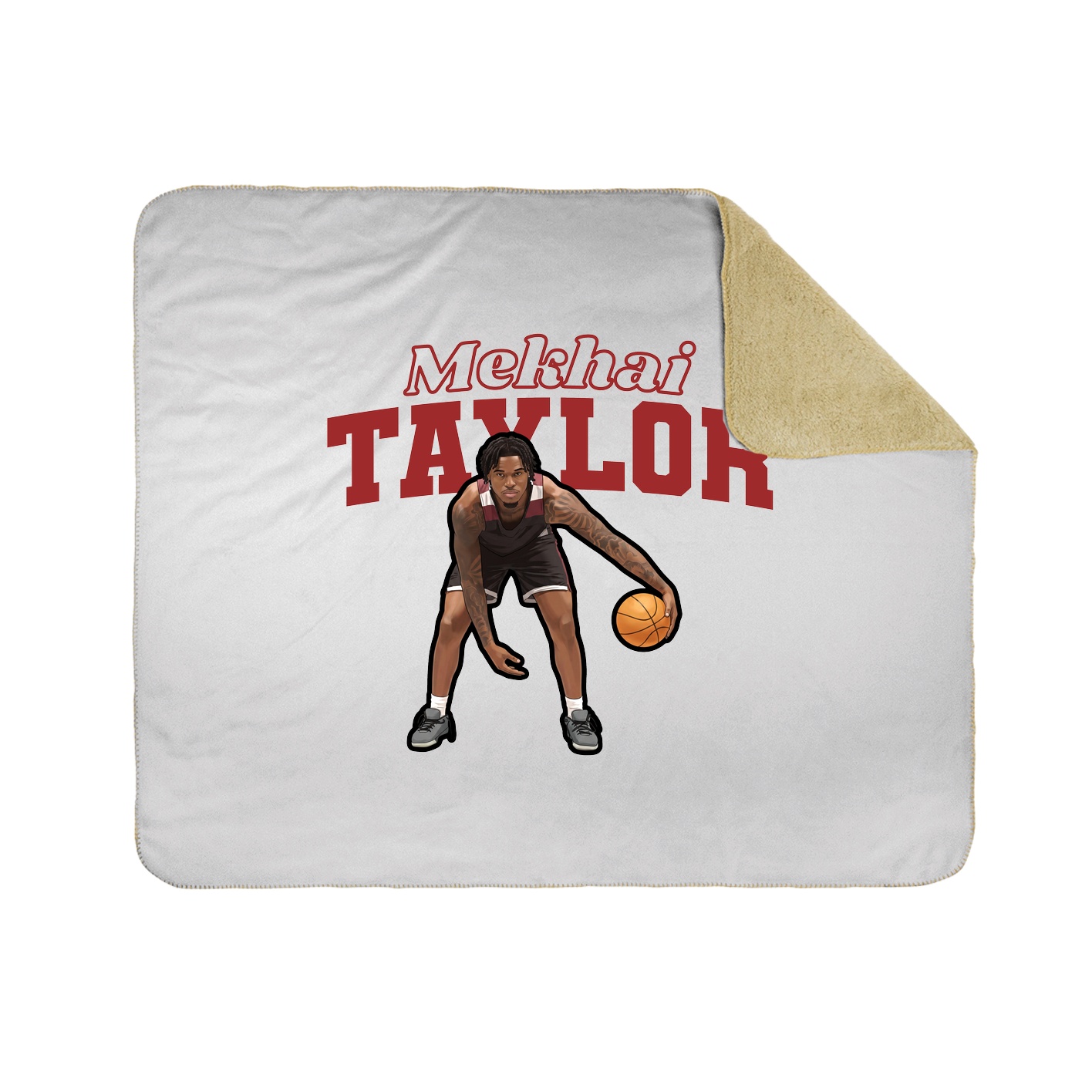 Throw Blanket — Name Arch in White