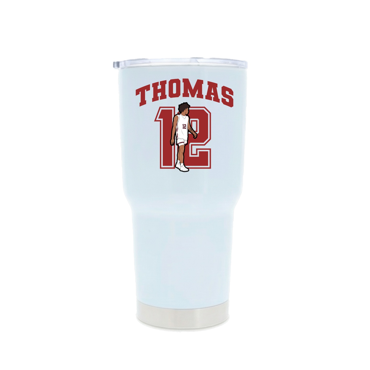 30oz Stainless Steel Tumbler — Number in White