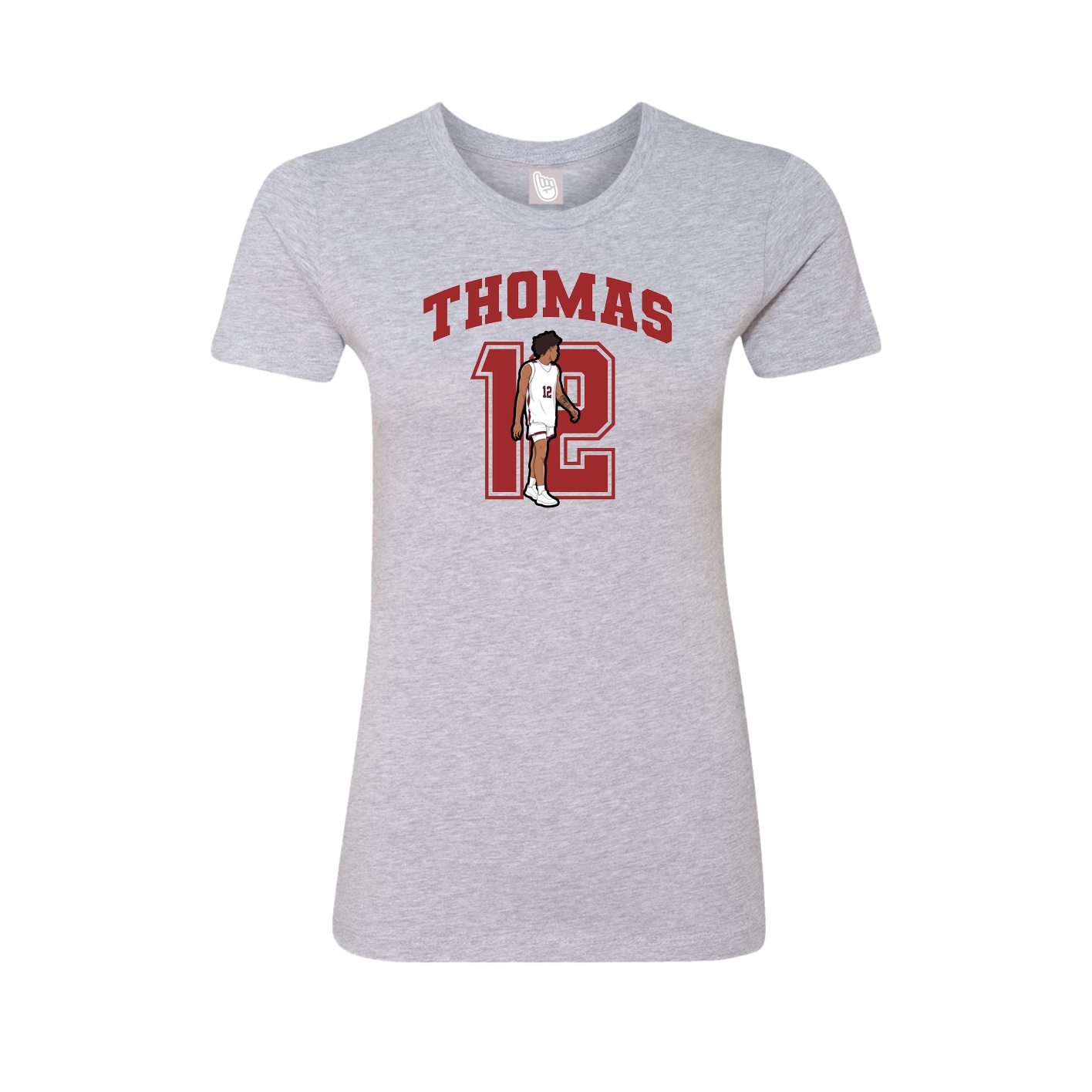 Fitted Women's Tee — Number in Grey