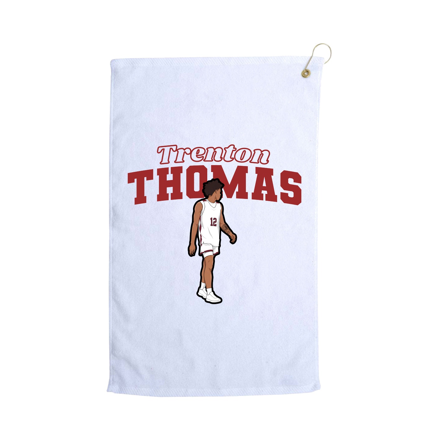 Golf Towel — Name Arch in White