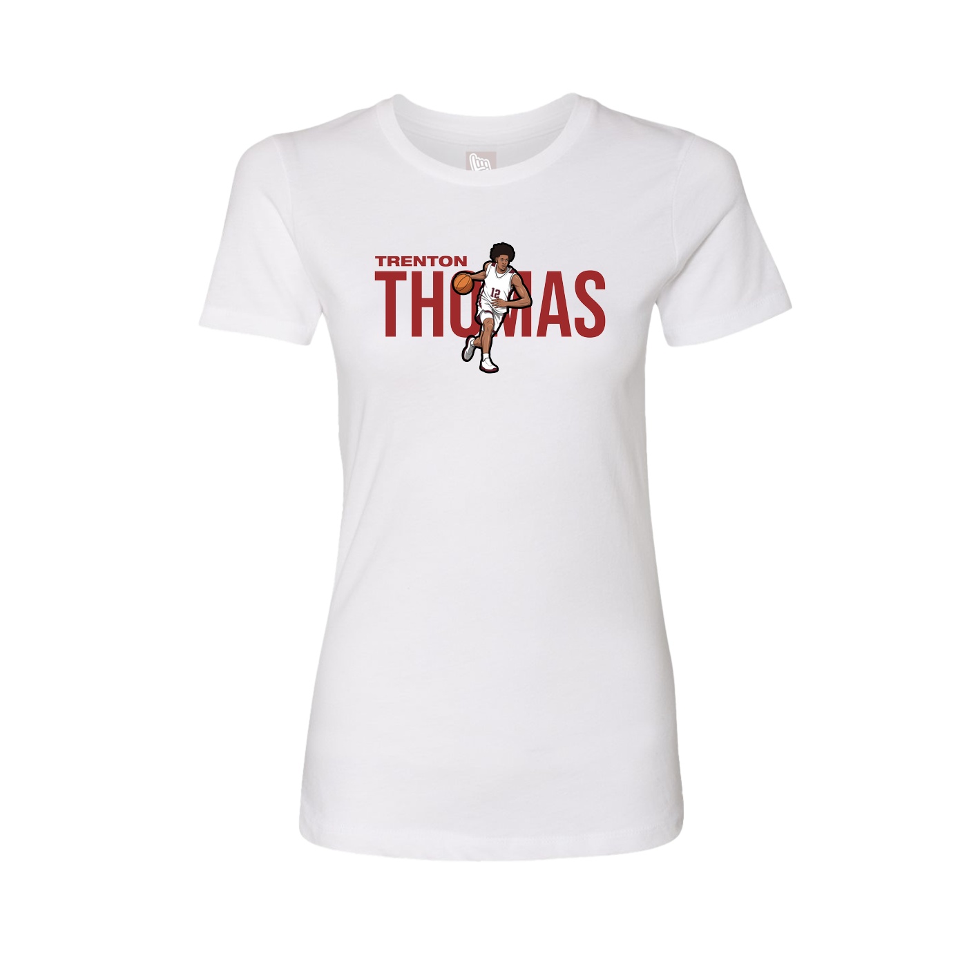 Fitted Women's Tee — Player Name in White