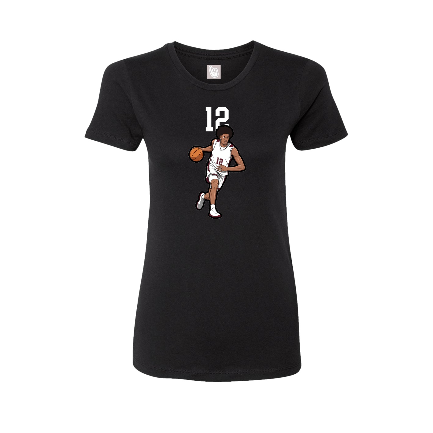 Fitted Women's Tee — Number Top in Black