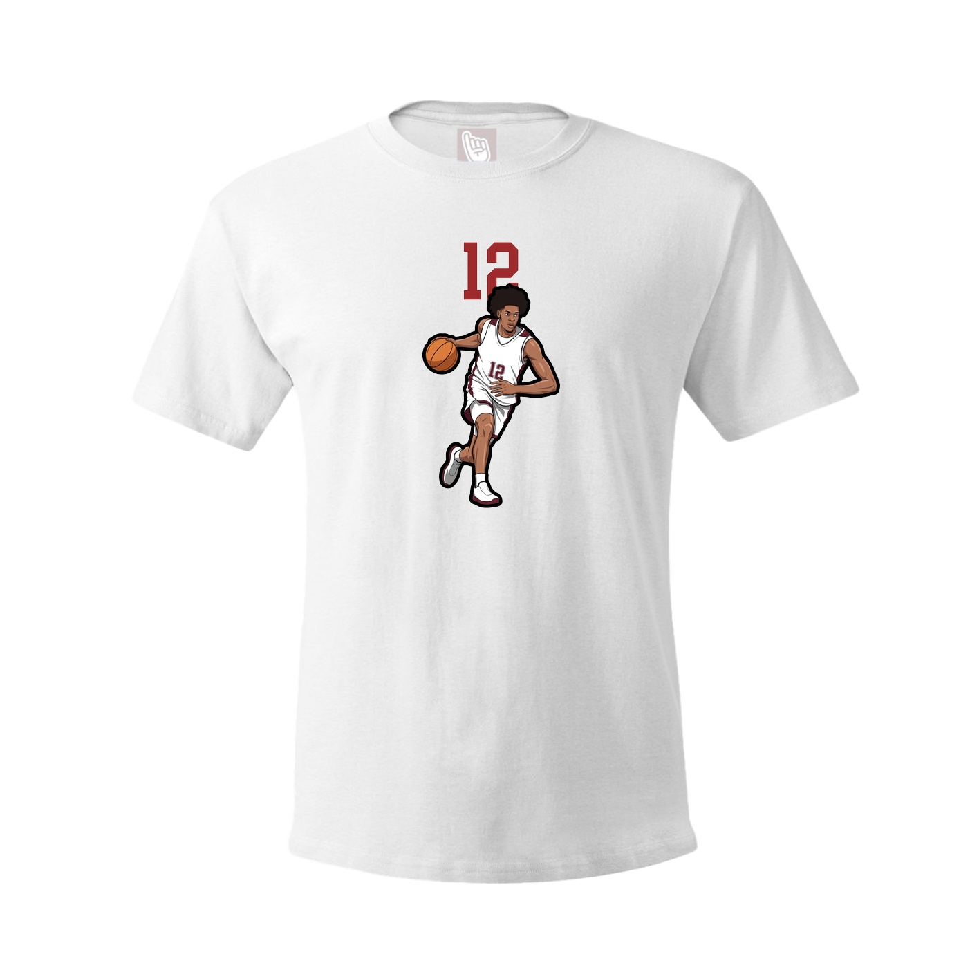 Youth Tee — Number Top in White