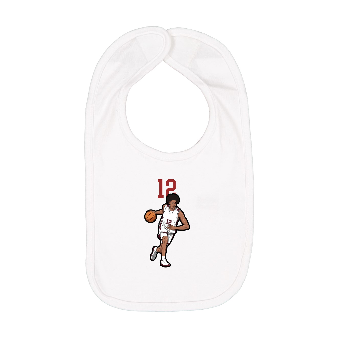 Infant Bib — Number Top in White