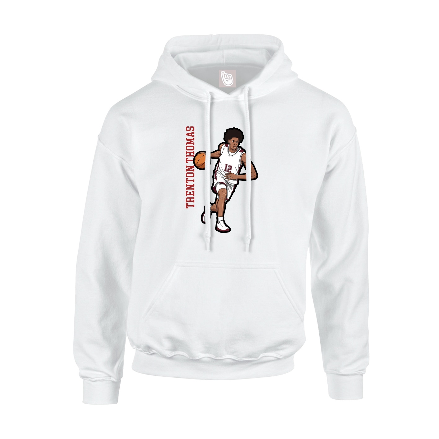 Hoodie — Name Vertical in White