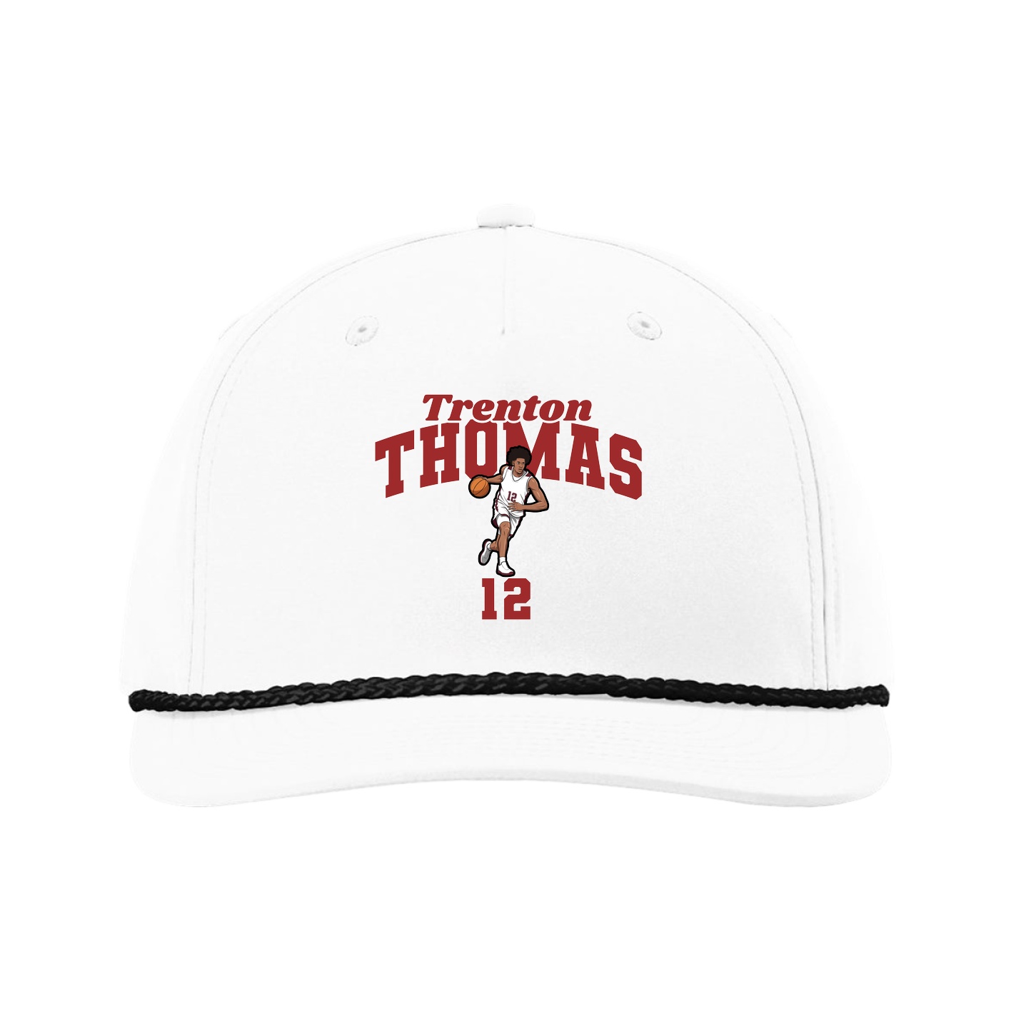 Five-Panel Classic Rope Cap — Signature Arch in White