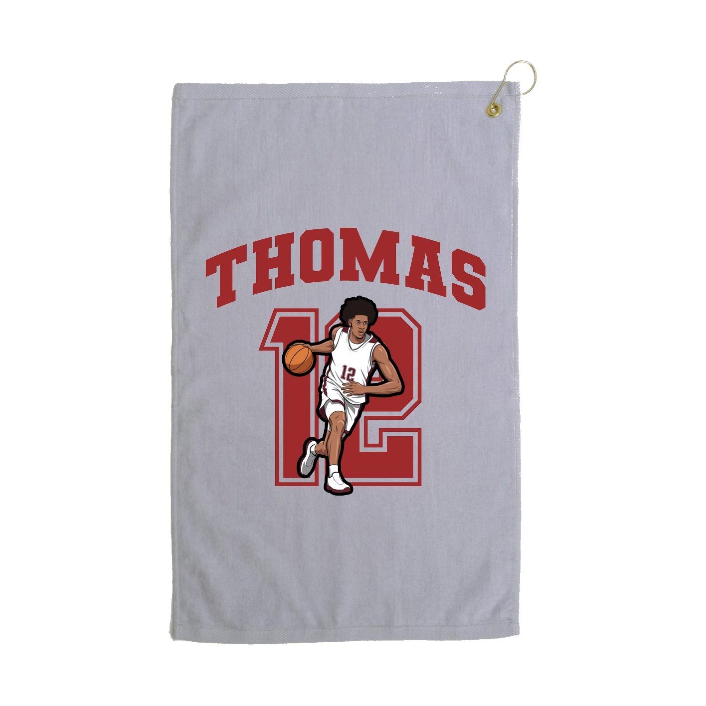 Golf Towel — Number in Grey
