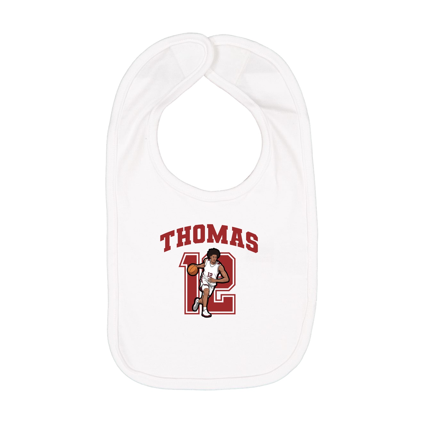 Infant Bib — Number in White