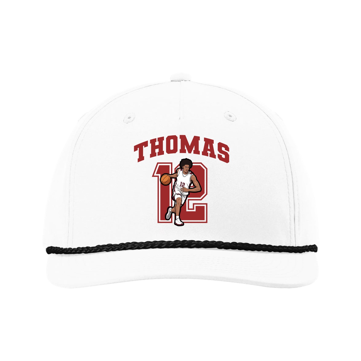 Five-Panel Classic Rope Cap — Number in White