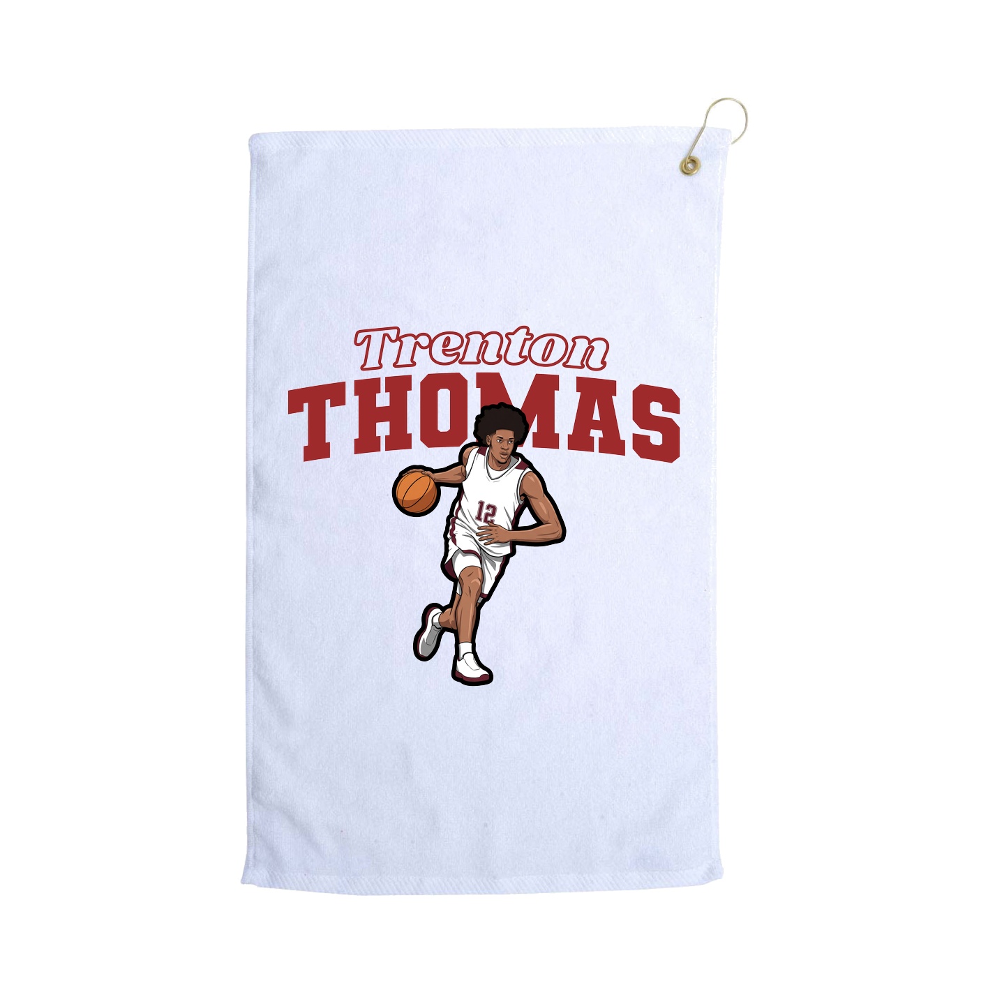 Golf Towel — Name Arch in White